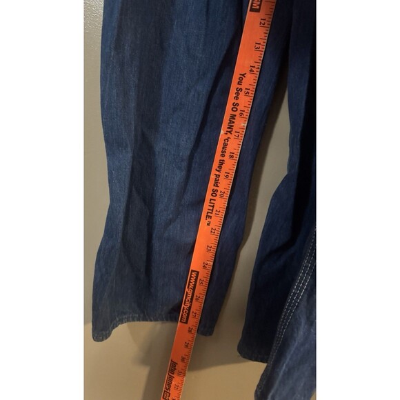 Vtg 10 Ounce Overalls Mens Red White Blue Workwear Denim Bib Made In USA - Picture 3 of 5